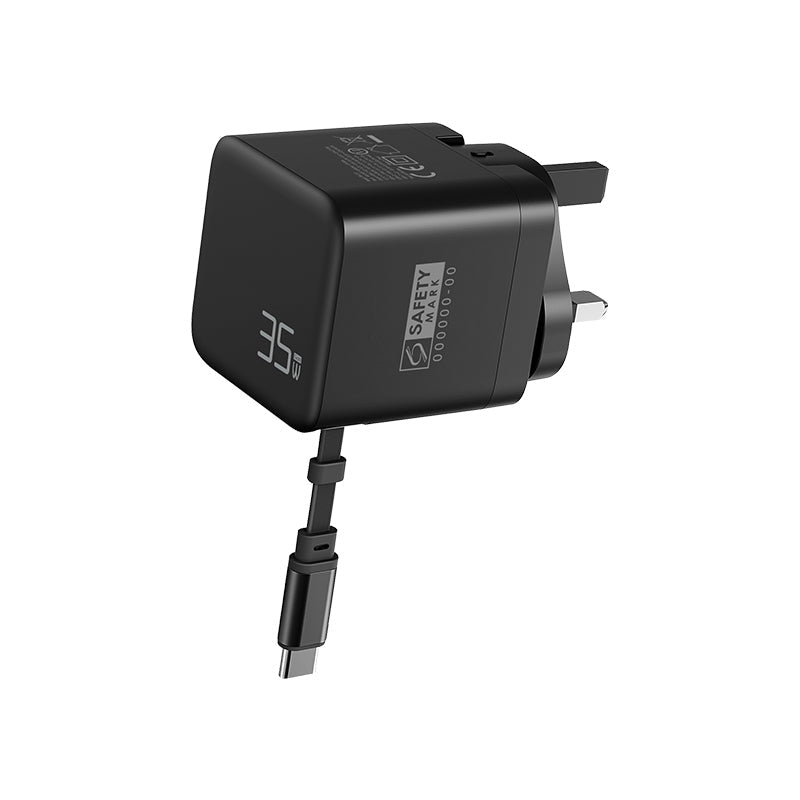 Valore PD35W GaN Wall Charger with Retractable Cable (PA-012)