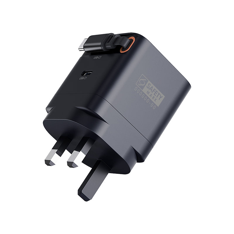 Valore PD65W GaN Wall Charger with Retractable Cable (PA-013)