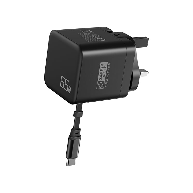 Valore PD65W GaN Wall Charger with Retractable Cable (PA-013)