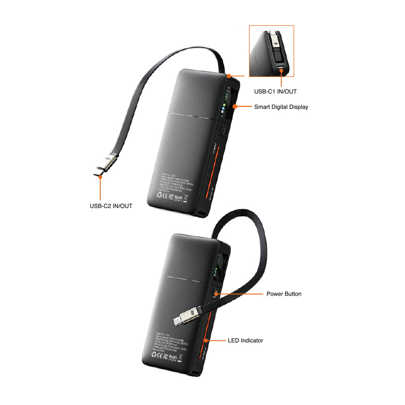 Valore PD42-BK PD45W 10000mAh Power Bank Black