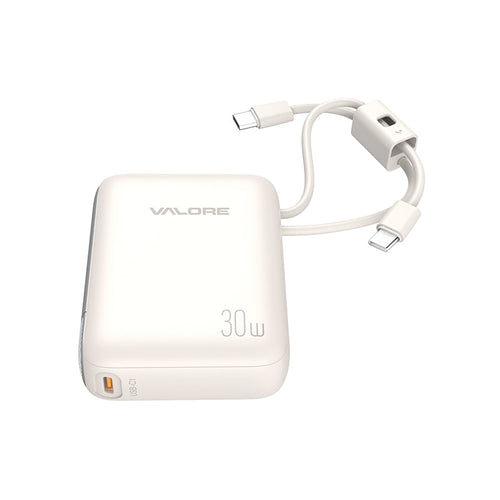 Valore PD43-BEIGE PD30W 10,000mAh 2C Cable Power Bank