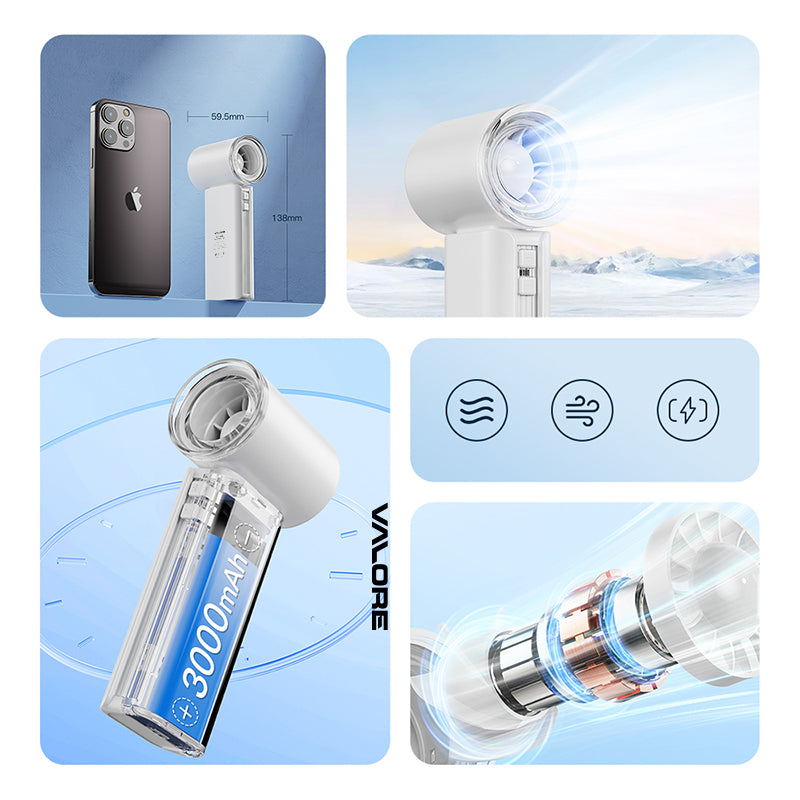 Valore Foldable Handheld Fan (FA-018) - White