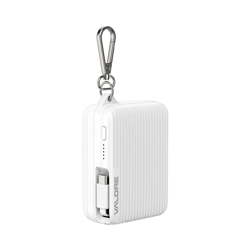 Valore PD45-WH PD30W 10000mAh Rectractable Cable PB White