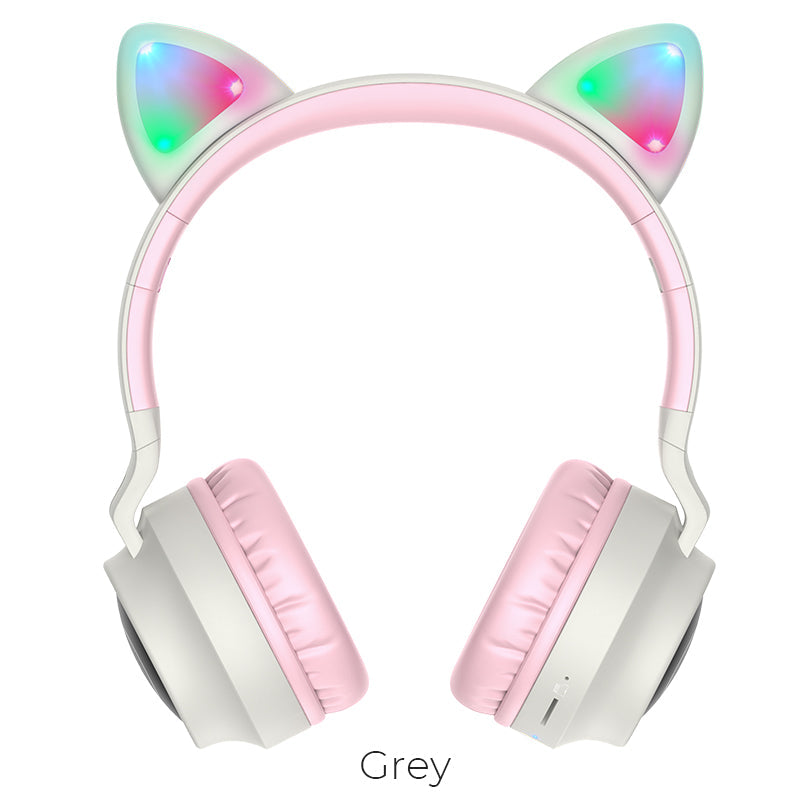 Hoco W27 Cat Ear Wireless Headphones (Grey)