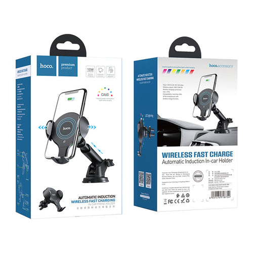 Hoco CA60 Aspiring infrared sensor wireless charging car holder