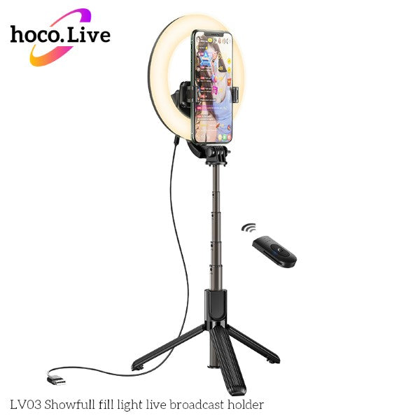 Hoco LV03 Showfull Fill Light Live Broadcast Holder (Black)