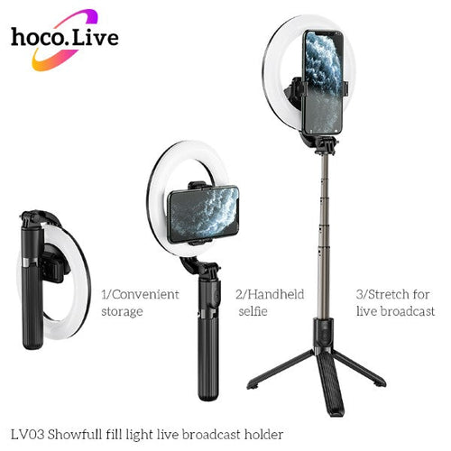 Hoco LV03 Showfull Fill Light Live Broadcast Holder (Black)