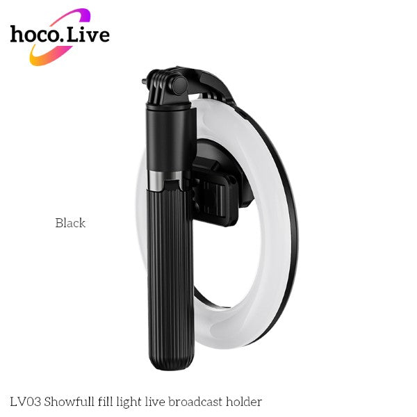 Hoco LV03 Showfull Fill Light Live Broadcast Holder (Black)