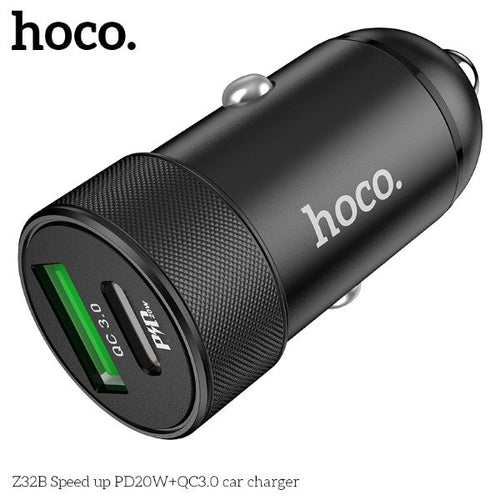 Hoco Z32B Speed up PD20W+QC3.0 Car Charger (Black)
