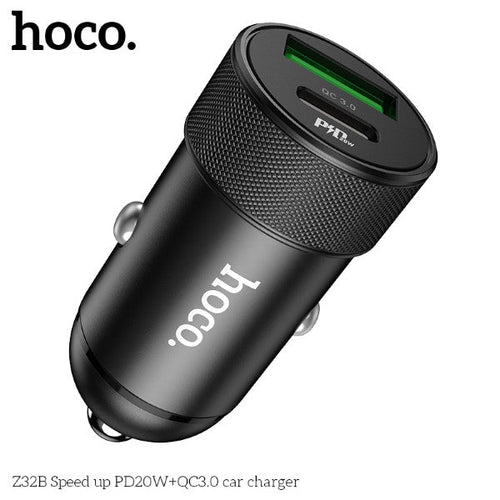 Hoco Z32B Speed up PD20W+QC3.0 Car Charger (Black)