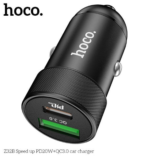 Hoco Z32B Speed up PD20W+QC3.0 Car Charger (Black)
