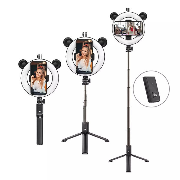 BOROFONE. BY6 PerfectPic, Tripod Round Fill Light Live Broadcast Holder for 4.7-6.5 Inches Mobile Phones