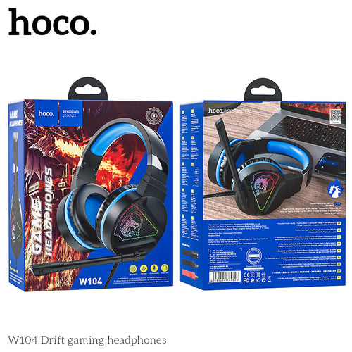 Hoco W104 Drift Gaming Headphone Blue+Black