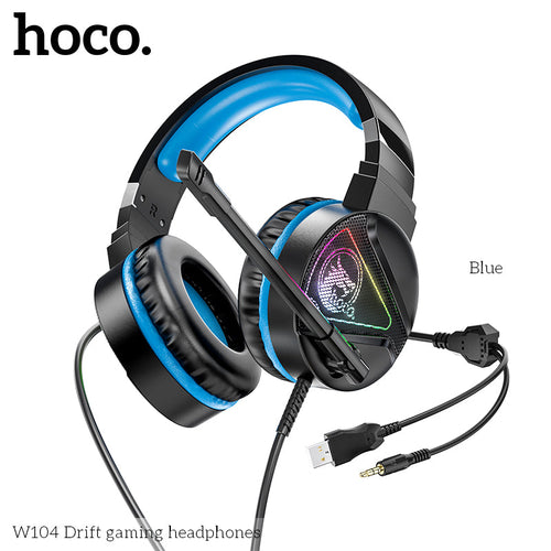 Hoco W104 Drift Gaming Headphone Blue+Black