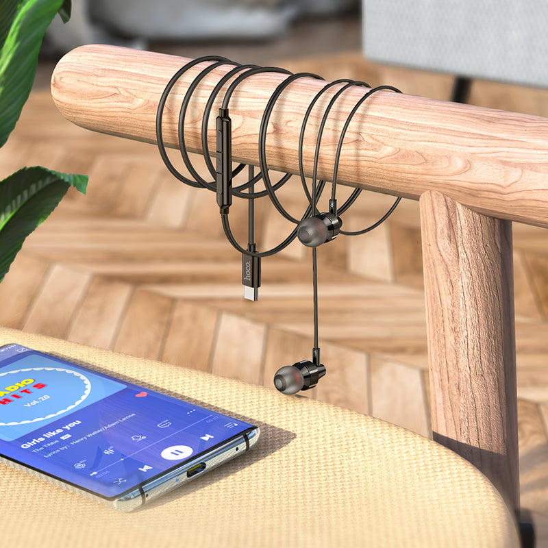 Hoco M90 Delight Type-C Wired Digital Earphone with Microphone (Silver)