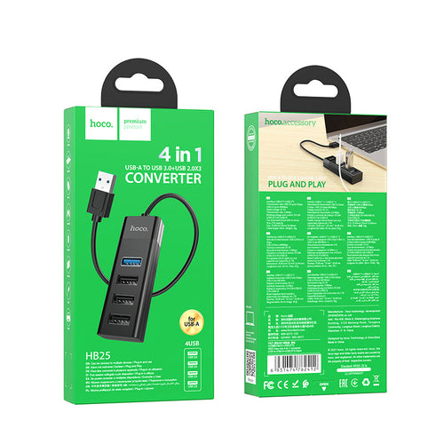 Hoco HB25 Easy Mix 4-in-1 Converter (USB to USB3.0+USB2.0*3)