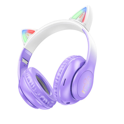 Hoco W42 Cat Ears Over-Ear BT Headphones (Purple Grape)