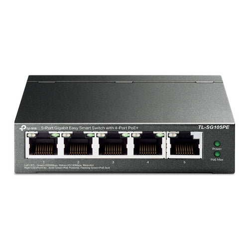 TP-Link TL-SG105PE 5-Port Gigabit Easy Smart PoE Switch with 4-Port PoE+