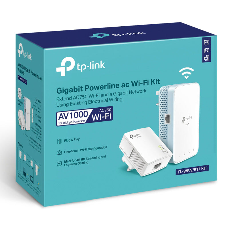 TP-Link TL-WPA7517 KIT AV1000 Gigabit Powerline ac Wi-Fi Kit