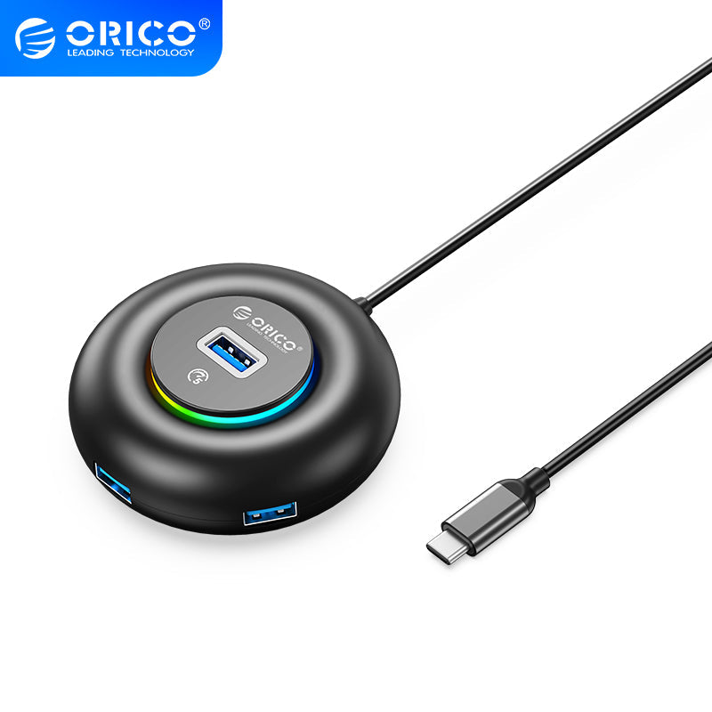 Orico YXR2-C3-03-BK-BP RGB 4-Port USB Hub 0.3m (Black)