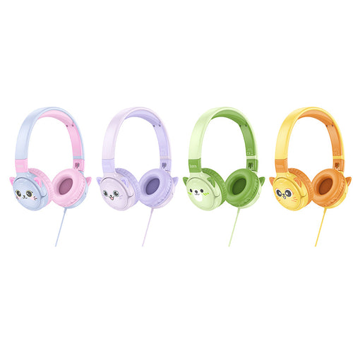 Hoco W61 Voice Wired Headphones for Children (Sun Yellow)