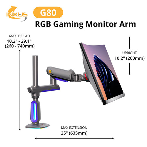 Northbayou G80 Gaming Monitor Arm Blue with RGB