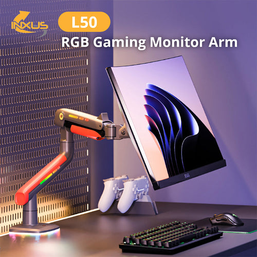 Northbayou L50 Gaming Monitor Arm Red with RGB