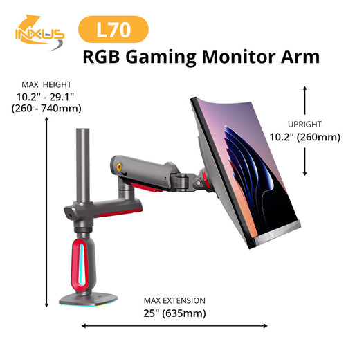 Northbayou L70 Gaming Monitor Arm Red with RGB