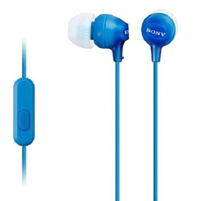 Sony MDR-EX15AP Earphones with Mic (Blue)