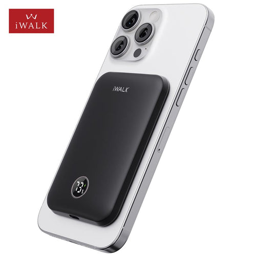 IWalk PowerGrip Slim 5000mAh Magnetic Wireless PowerBank for iPhone Black