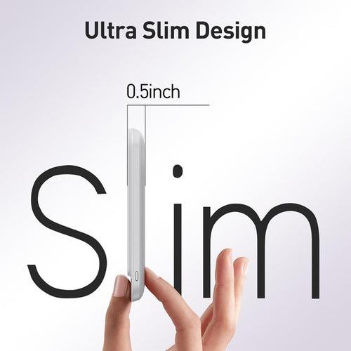 IWalk PowerGrip Slim 5000mAh Magnetic Wireless PowerBank for iPhone White