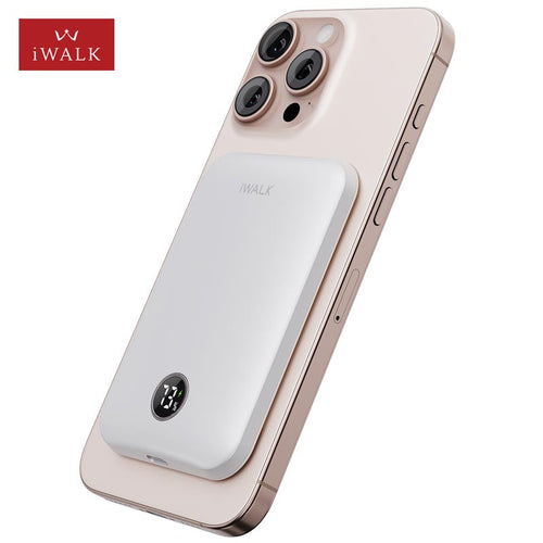 IWalk PowerGrip Slim 5000mAh Magnetic Wireless PowerBank for iPhone White