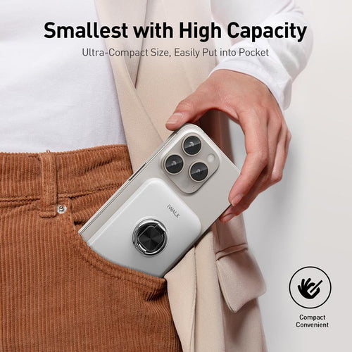 IWalk PowerGrip 10000mAh Magnetic Wireless PowerBank for iPhone (Black)