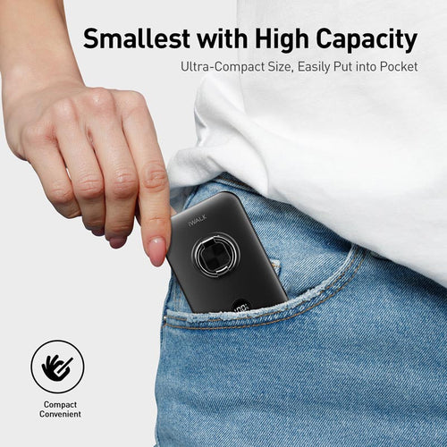 IWalk PowerGrip 10000mAh Magnetic Wireless PowerBank for iPhone (Black)