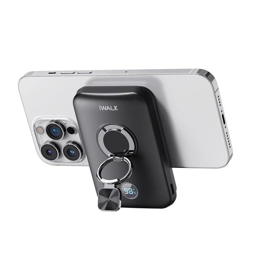 IWalk PowerGrip 10000mAh Magnetic Wireless PowerBank for iPhone (Black)
