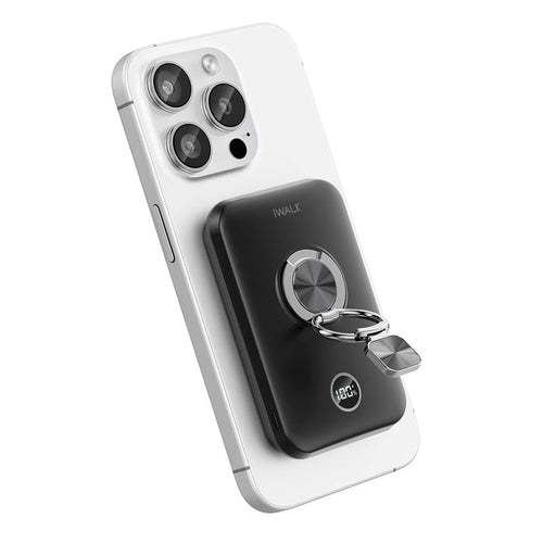 IWalk PowerGrip 10000mAh Magnetic Wireless PowerBank for iPhone (Black)