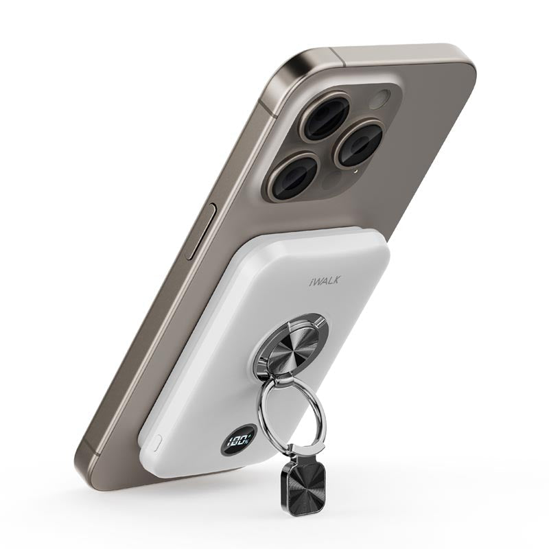 IWalk PowerGrip 10000mAh Magnetic Wireless PowerBank for iPhone (White)