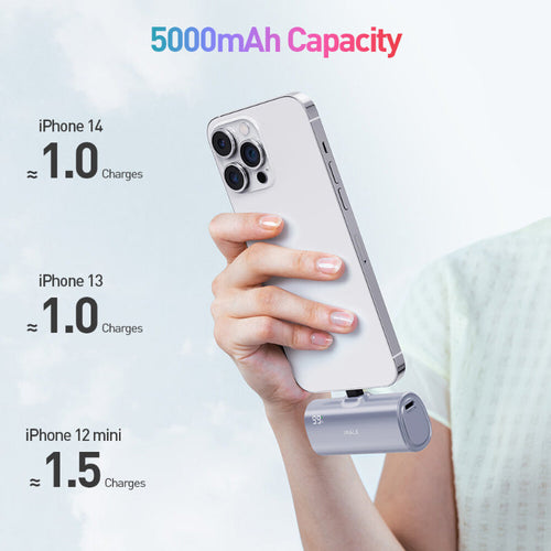 iWalk Linkpod X 5000mAh 20W Fast Charge 2-in-1 Power Bank (Silver)