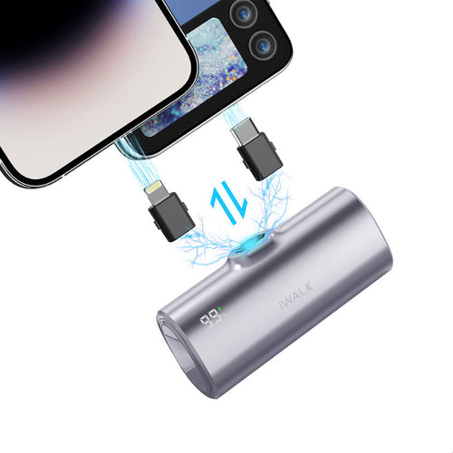 iWalk Linkpod X 5000mAh 20W Fast Charge 2-in-1 Power Bank (Silver)