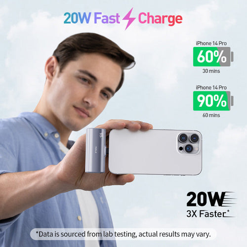 iWalk Linkpod X 5000mAh 20W Fast Charge 2-in-1 Power Bank (Silver)