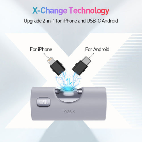 iWalk Linkpod X 5000mAh 20W Fast Charge 2-in-1 Power Bank (Silver)