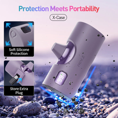 iWalk Linkpod X 5000mAh 20W Fast Charge 2-in-1 Power Bank (Purple)