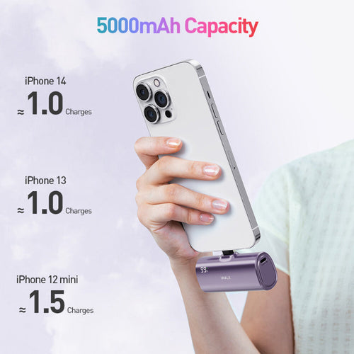 iWalk Linkpod X 5000mAh 20W Fast Charge 2-in-1 Power Bank (Purple)