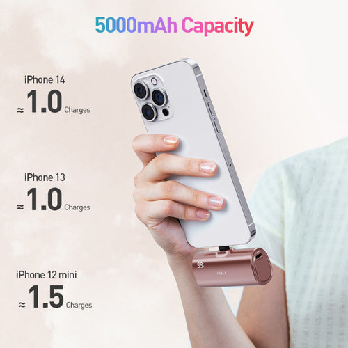iWalk Linkpod X 5000mAh 20W Fast Charge 2-in-1 PB (Pink)