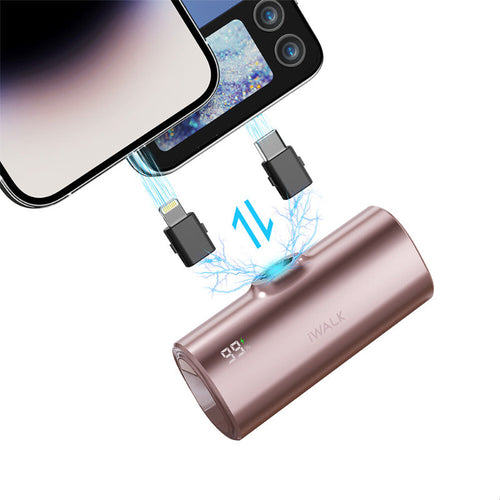 iWalk Linkpod X 5000mAh 20W Fast Charge 2-in-1 PB (Pink)