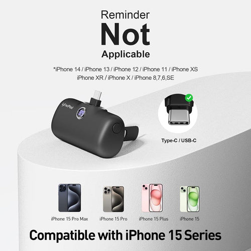 IWalk LinkPod Style 5000mAh Type C Power Bank with Foldable Stand (Black)