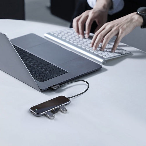 Baseus CAHUB-BZ0G Multi-functional HUB (Type-C to 3xUSB3.0+HD4K+PD) (Gray)
