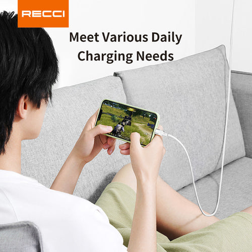 Recci RS22CC PD100W C-C Fast Charge Silicon Data Cable (1.5M) - Blue