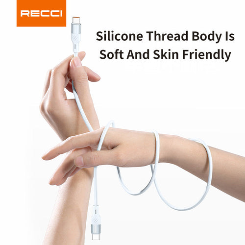 Recci RS22CC PD100W C-C Fast Charge Silicon Data Cable (1.5M) - Blue