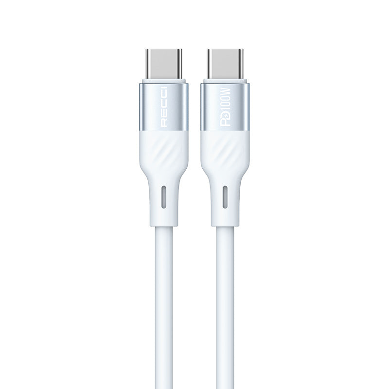 Recci RS22CC PD100W C-C Fast Charge Silicon Data Cable (1.5M) - Blue